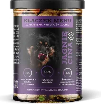 Słoik Kłaczek Menu Jagnięcina, 400 g