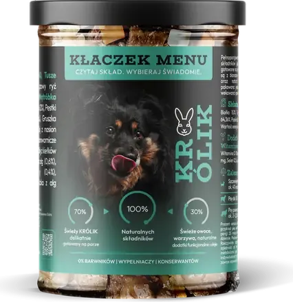 Słoik Kłaczek Menu Królik, 400 g